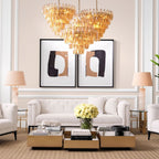 Chara Glass Large Chandelier - Cyran Lamps