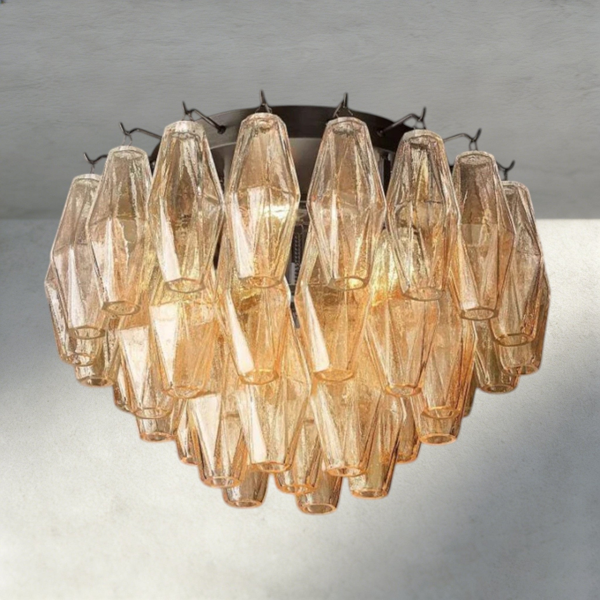 Cihela Clear/ Smoke Glass Flushmount 17", 22" - Cyran Lamps