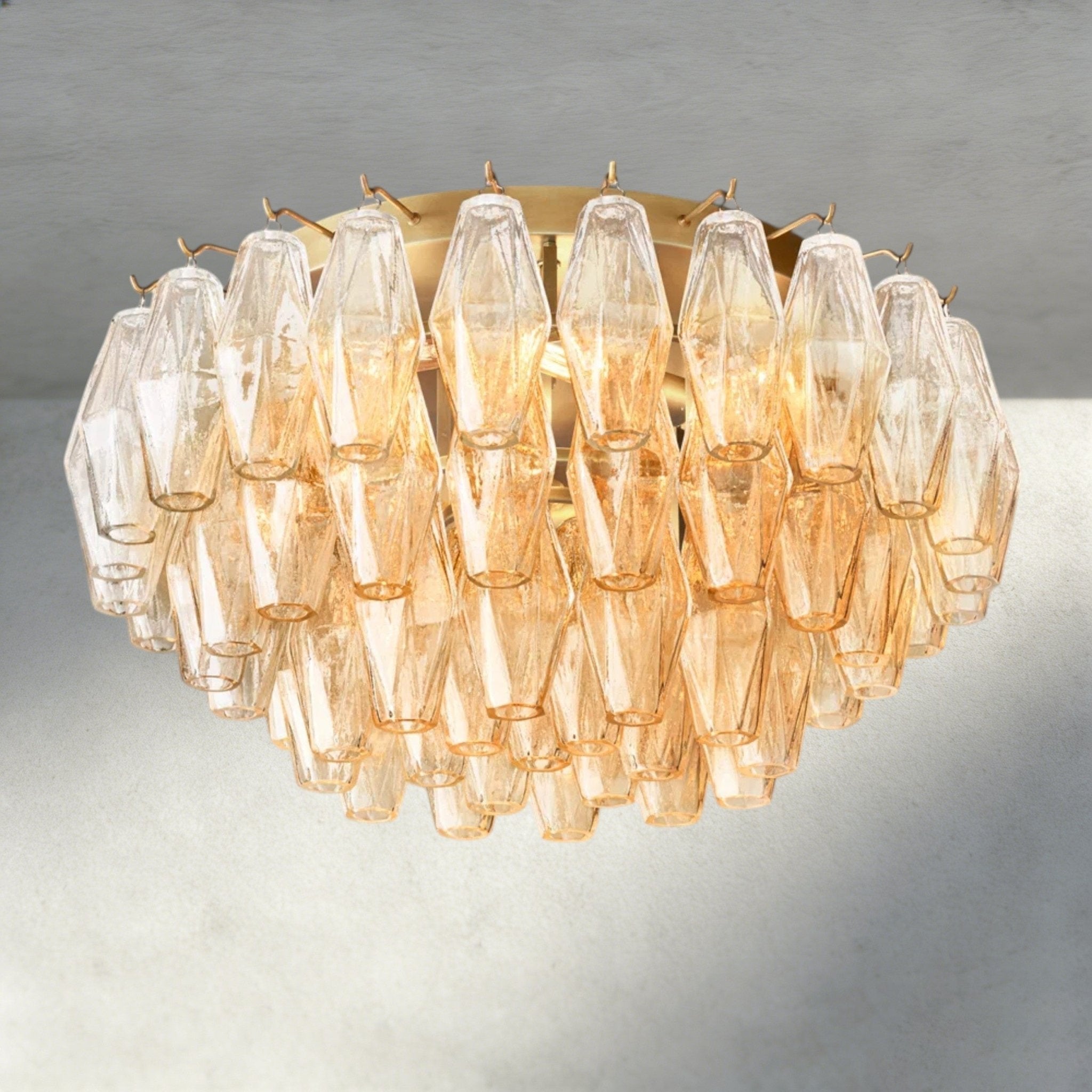Cihela Clear/ Smoke Glass Flushmount 17", 22" - Cyran Lamps