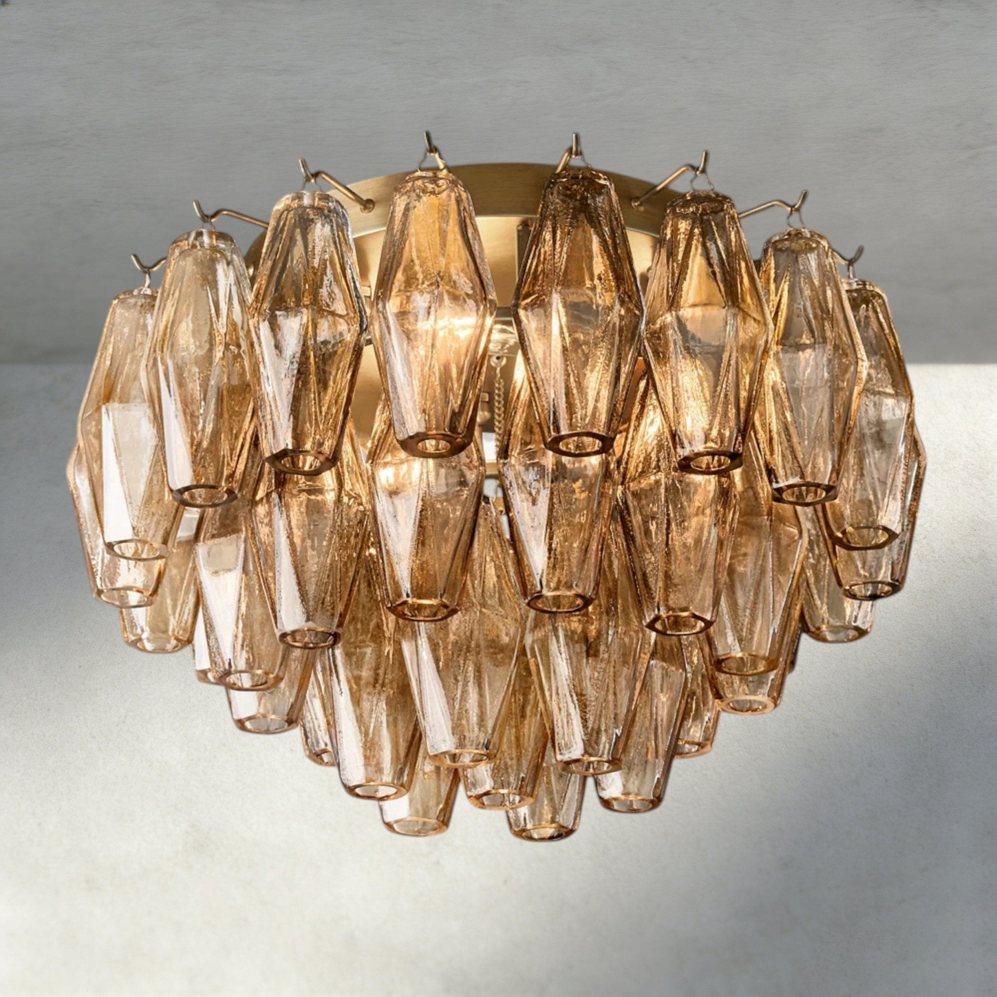 Cihela Clear/ Smoke Glass Flushmount 17", 22" - Cyran Lamps