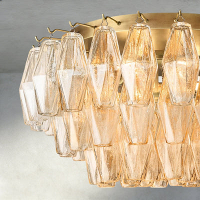 Cihela Clear/ Smoke Glass Flushmount 17", 22" - Cyran Lamps