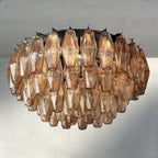 Cihela Clear/ Smoke Glass Flushmount 17", 22" - Cyran Lamps
