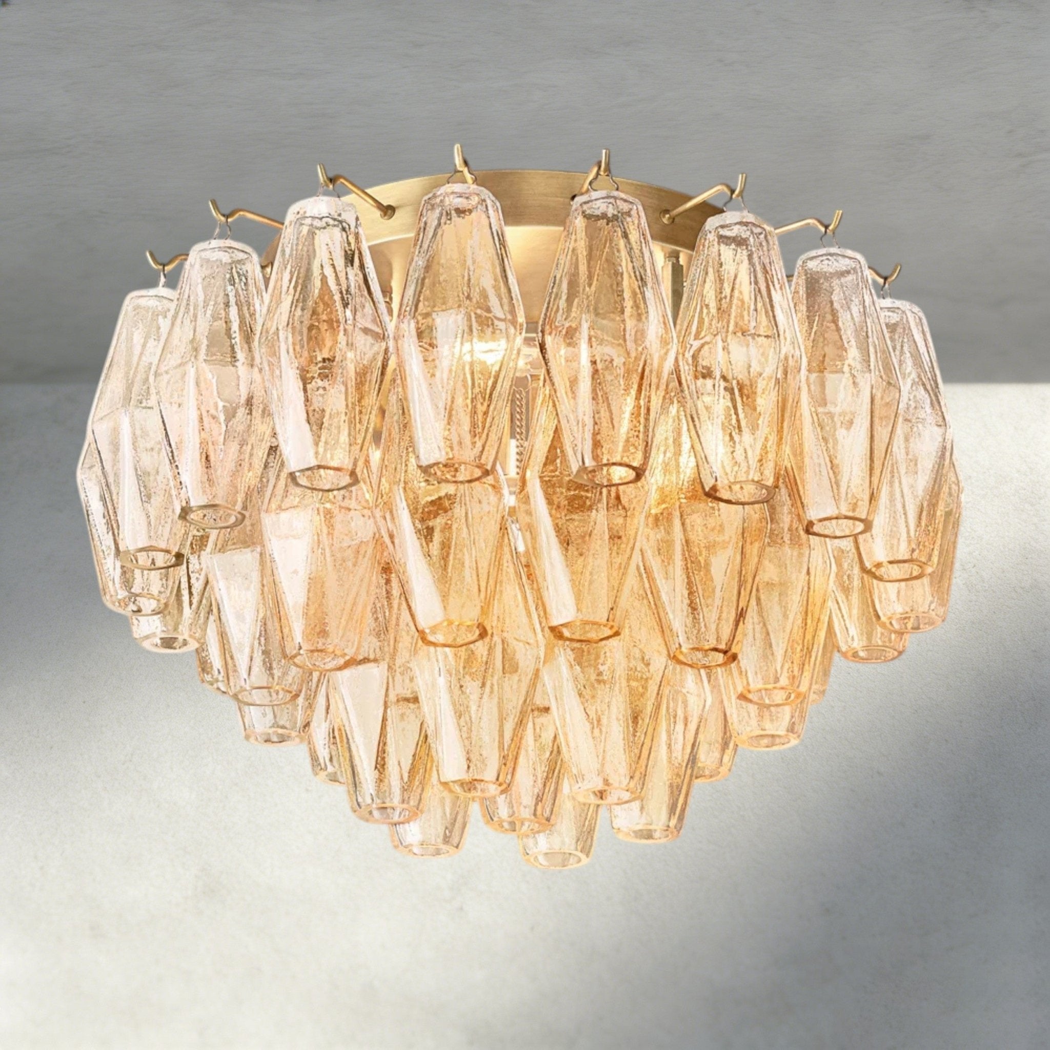 Cihela Clear/ Smoke Glass Flushmount 17", 22" - Cyran Lamps