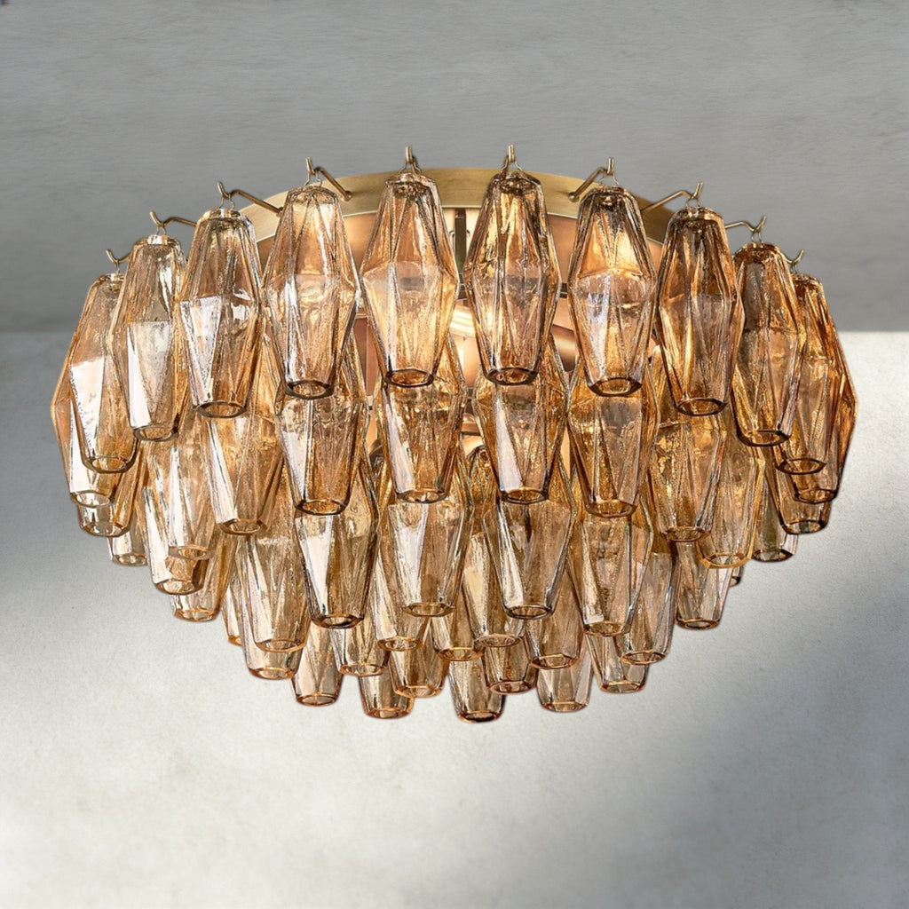 Cihela Clear/ Smoke Glass Flushmount 17", 22" - Cyran Lamps
