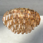 Cihela Clear/ Smoke Glass Flushmount 17", 22" - Cyran Lamps