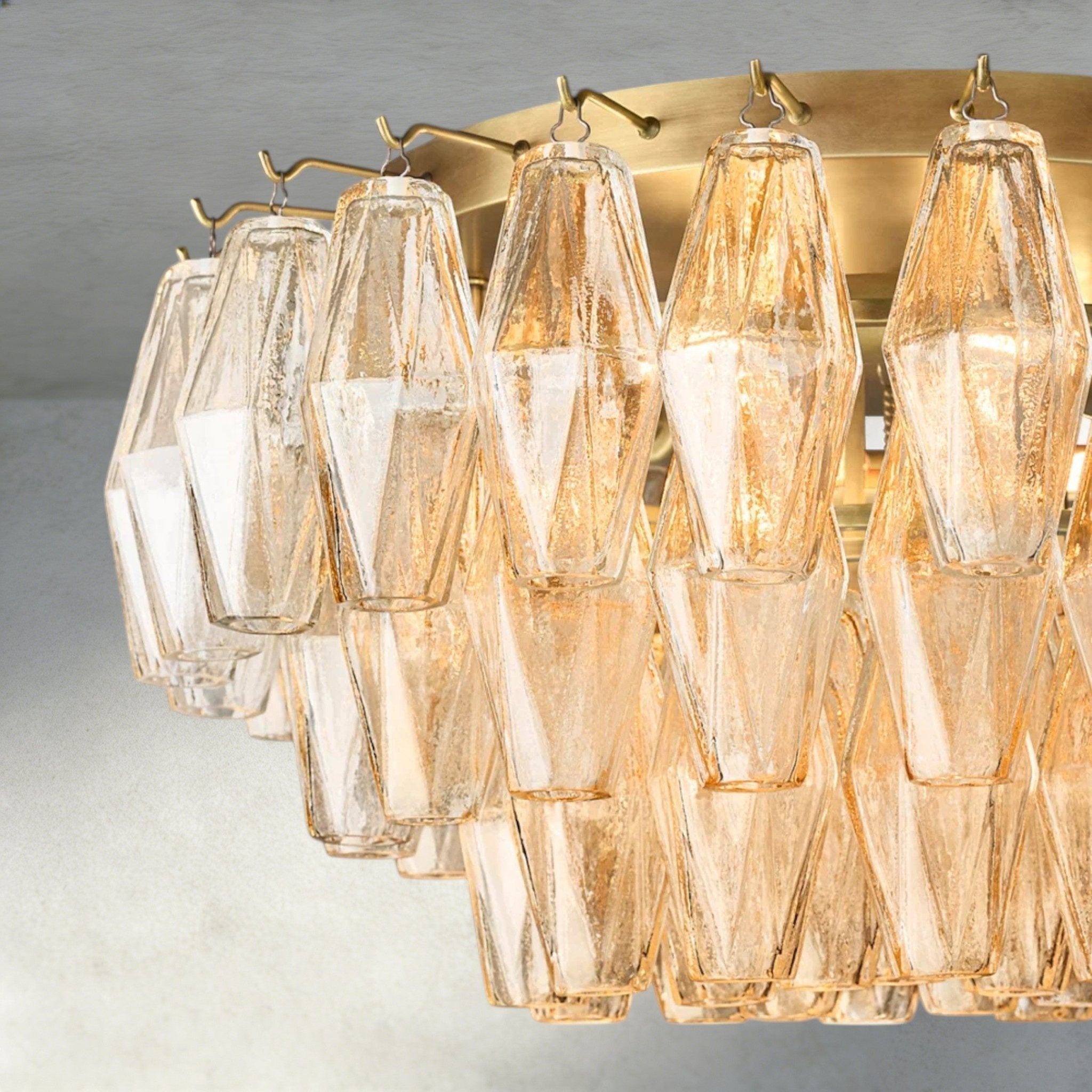 Cihela Clear/ Smoke Glass Flushmount 17", 22" - Cyran Lamps