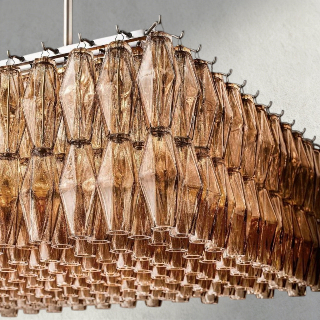 CIHELA CLEAR/ SMOKE GLASS RECTANGULAR CHANDELIER 54", 74" - Cyran Lamps