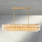 CIHELA CLEAR/ SMOKE GLASS RECTANGULAR CHANDELIER 54", 74" - Cyran Lamps