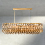 CIHELA CLEAR/ SMOKE GLASS RECTANGULAR CHANDELIER 54", 74" - Cyran Lamps