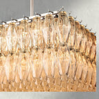 CIHELA CLEAR/ SMOKE GLASS RECTANGULAR CHANDELIER 54", 74" - Cyran Lamps
