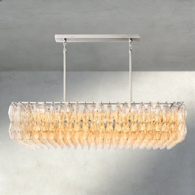 CIHELA CLEAR/ SMOKE GLASS RECTANGULAR CHANDELIER 54", 74" - Cyran Lamps