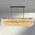 CIHELA CLEAR/ SMOKE GLASS RECTANGULAR CHANDELIER 54", 74" - Cyran Lamps