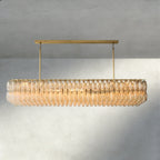 CIHELA CLEAR/ SMOKE GLASS RECTANGULAR CHANDELIER 54", 74" - Cyran Lamps