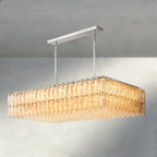 CIHELA CLEAR/ SMOKE GLASS RECTANGULAR CHANDELIER 54", 74" - Cyran Lamps