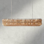 CIHELA CLEAR/ SMOKE GLASS RECTANGULAR CHANDELIER 54", 74" - Cyran Lamps