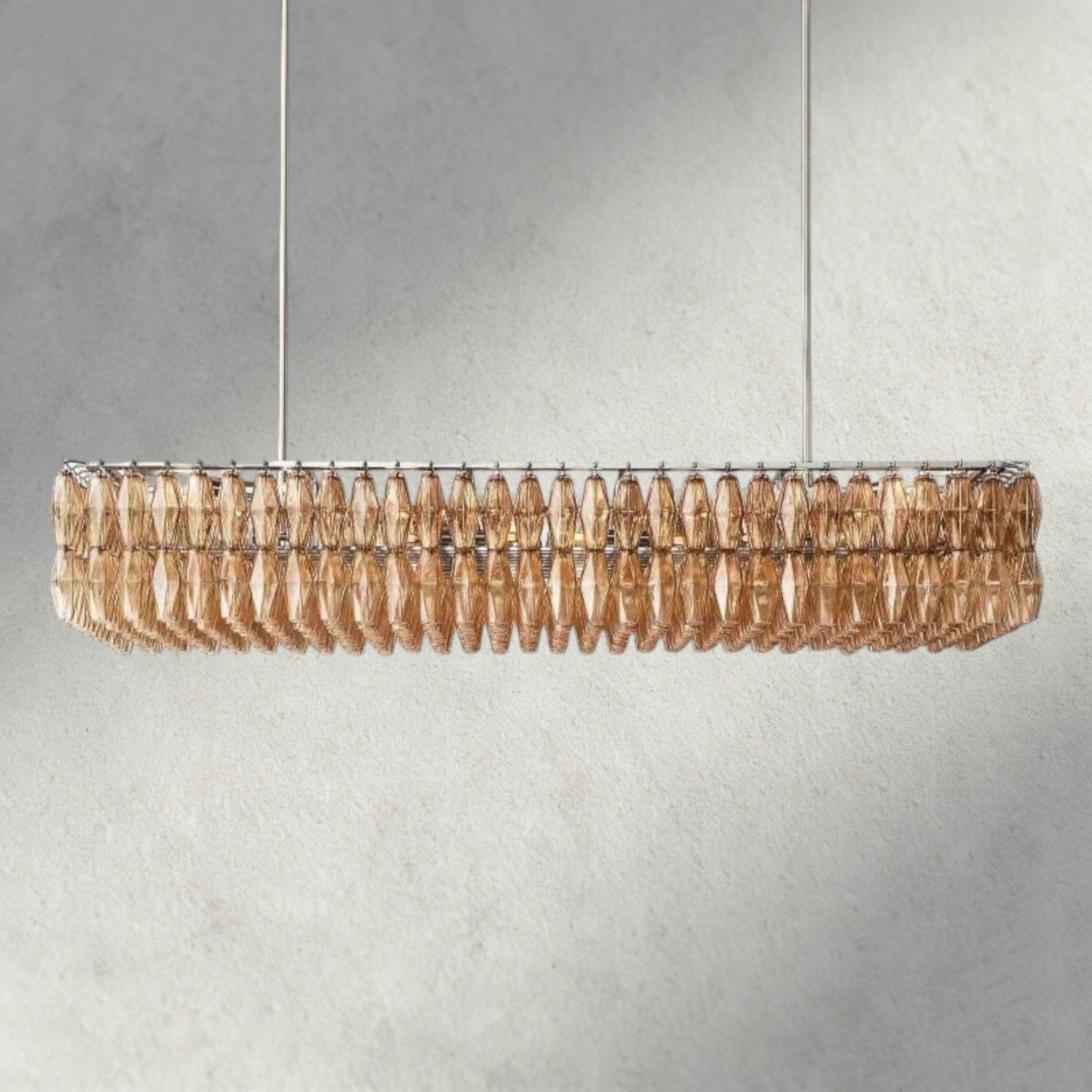 CIHELA CLEAR/ SMOKE GLASS RECTANGULAR CHANDELIER 54", 74" - Cyran Lamps