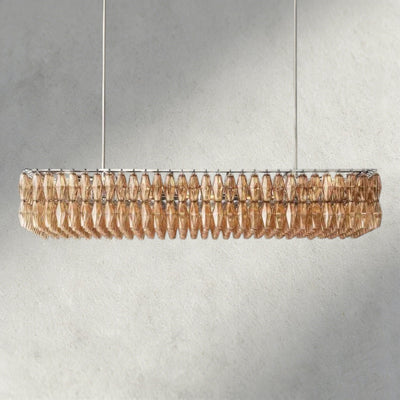 CIHELA CLEAR/ SMOKE GLASS RECTANGULAR CHANDELIER 54", 74" - Cyran Lamps