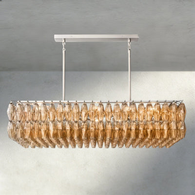 CIHELA CLEAR/ SMOKE GLASS RECTANGULAR CHANDELIER 54", 74" - Cyran Lamps