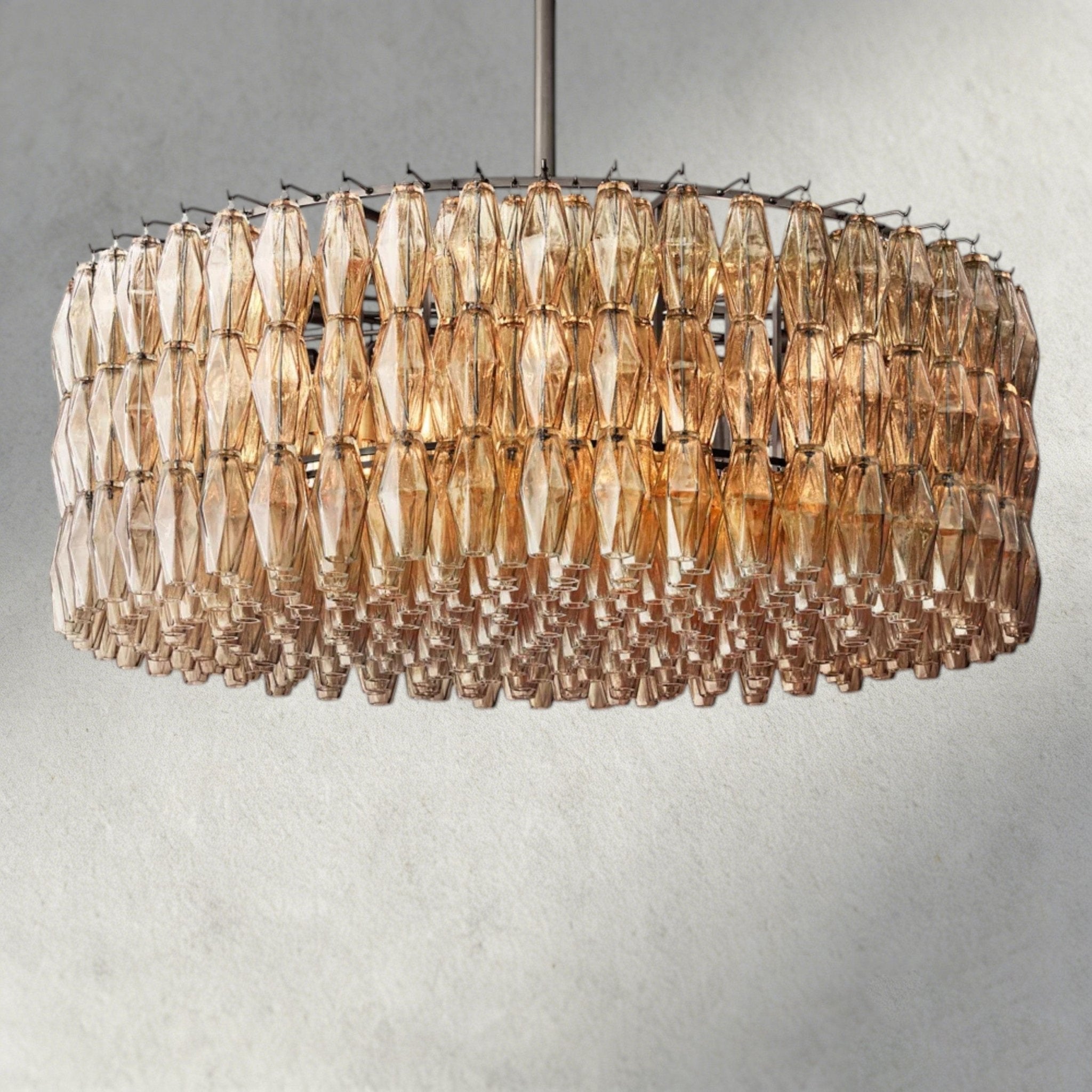 CIHELA CLEAR/ SMOKE GLASS ROUND CHANDELIER 37", 47", 62" - Cyran Lamps