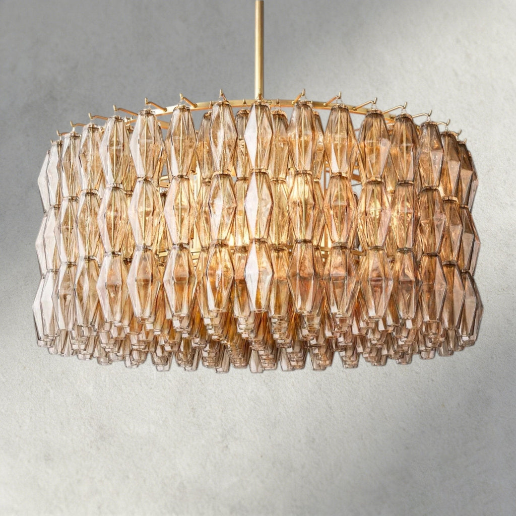 CIHELA CLEAR/ SMOKE GLASS ROUND CHANDELIER 37", 47", 62" - Cyran Lamps