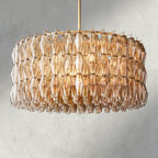 CIHELA CLEAR/ SMOKE GLASS ROUND CHANDELIER 37", 47", 62" - Cyran Lamps