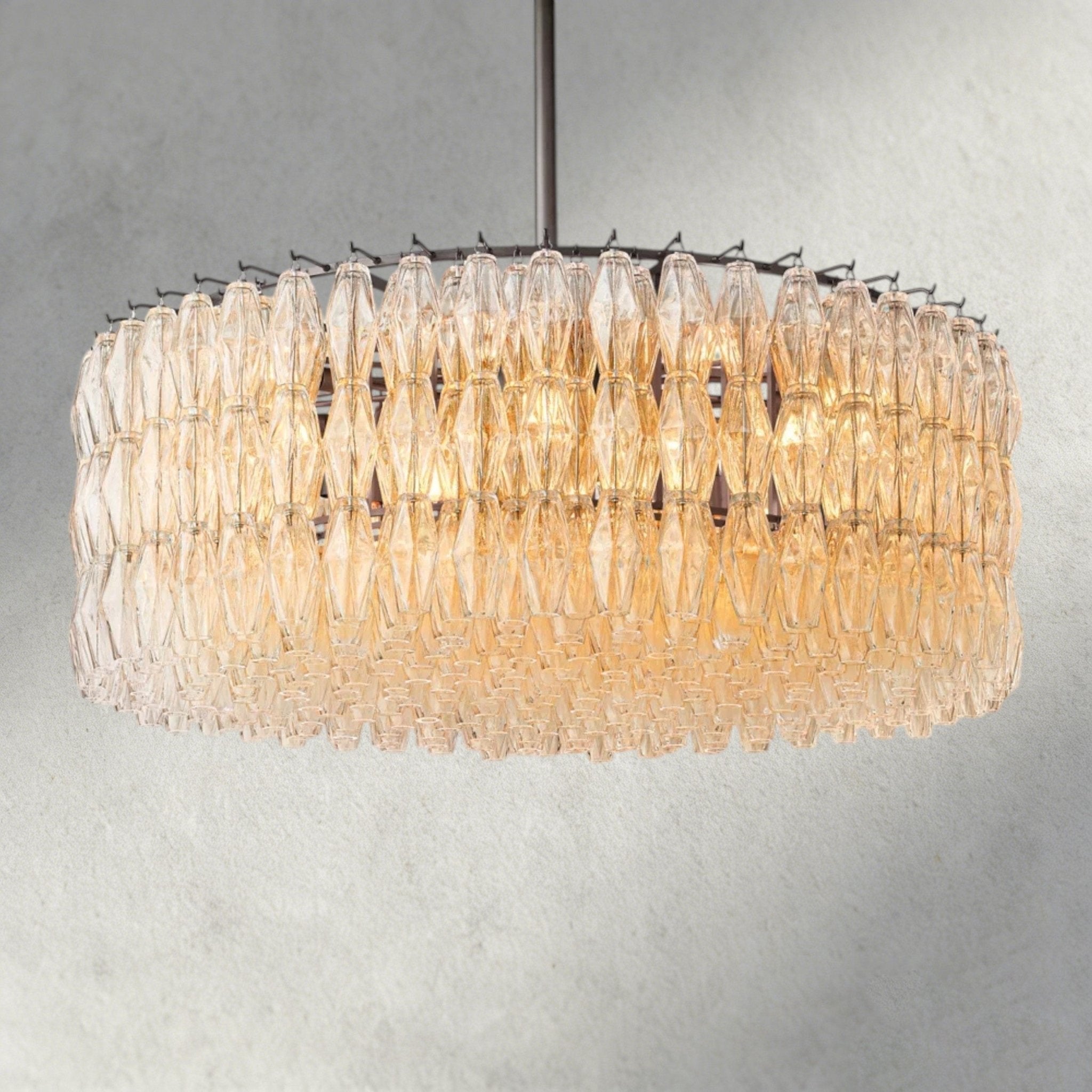 CIHELA CLEAR/ SMOKE GLASS ROUND CHANDELIER 37", 47", 62" - Cyran Lamps