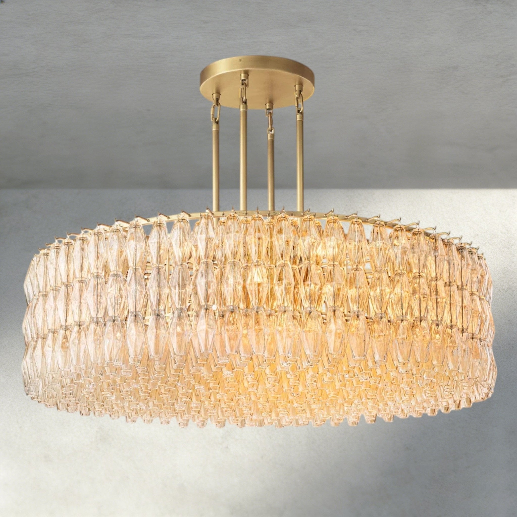 CIHELA CLEAR/ SMOKE GLASS ROUND CHANDELIER 37", 47", 62" - Cyran Lamps