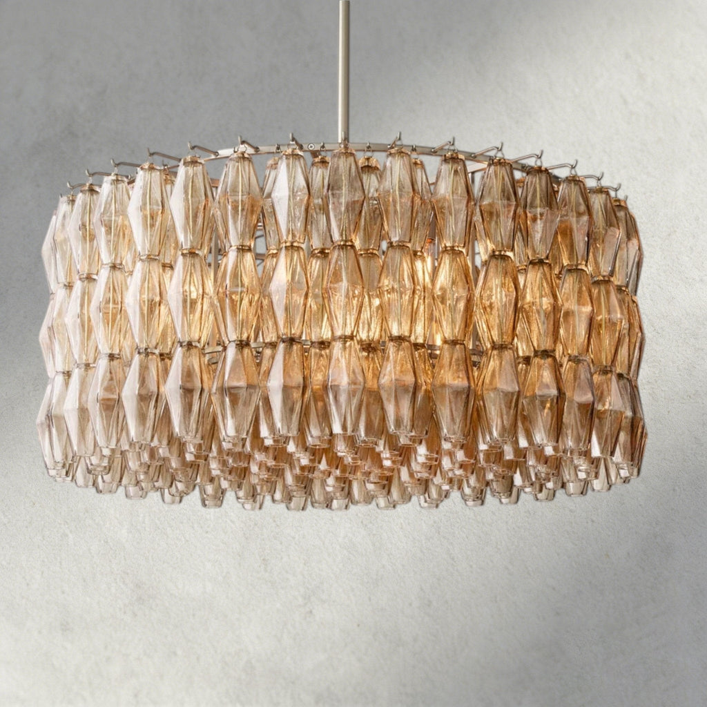 CIHELA CLEAR/ SMOKE GLASS ROUND CHANDELIER 37", 47", 62" - Cyran Lamps