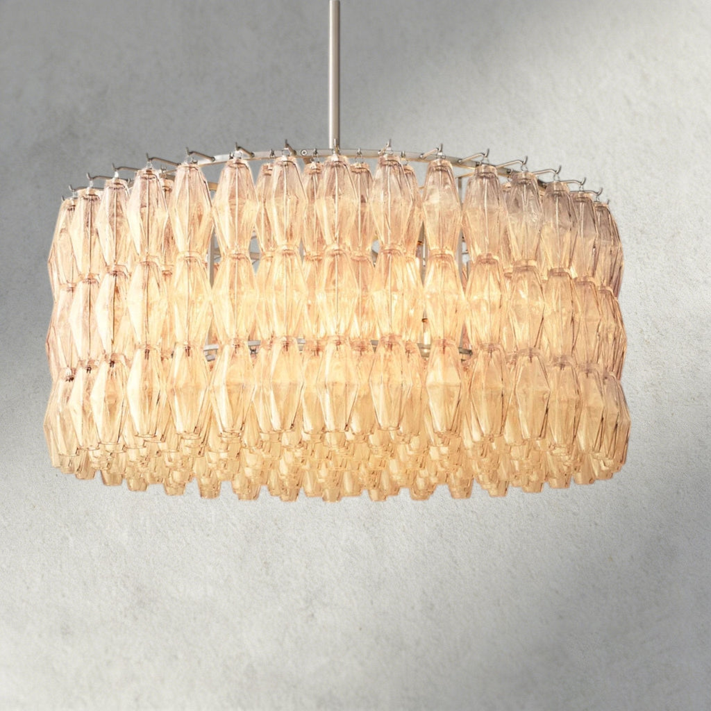 CIHELA CLEAR/ SMOKE GLASS ROUND CHANDELIER 37", 47", 62" - Cyran Lamps