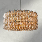 CIHELA CLEAR/ SMOKE GLASS ROUND CHANDELIER 37", 47", 62" - Cyran Lamps
