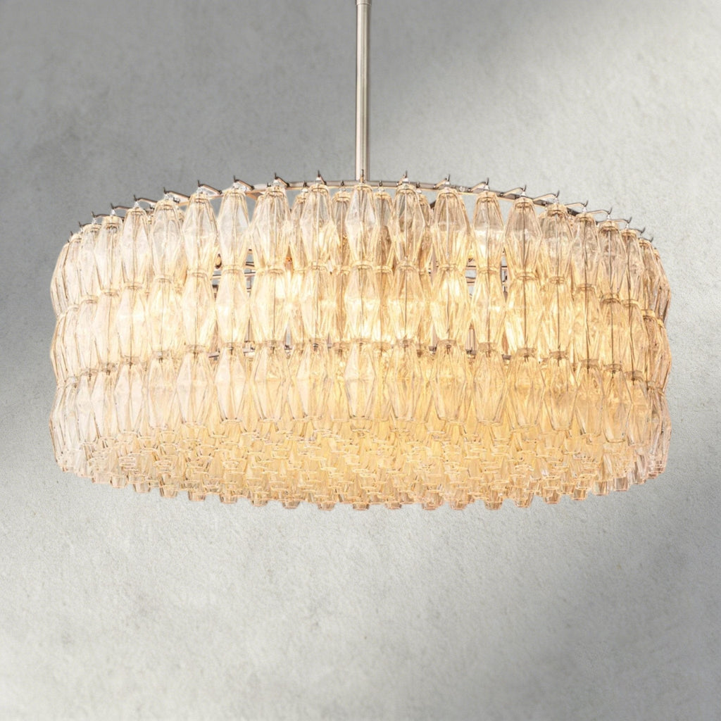CIHELA CLEAR/ SMOKE GLASS ROUND CHANDELIER 37", 47", 62" - Cyran Lamps