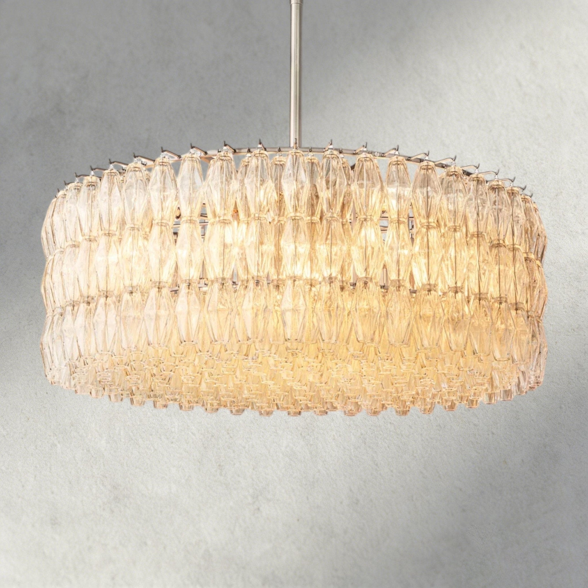 CIHELA CLEAR/ SMOKE GLASS ROUND CHANDELIER 37", 47", 62" - Cyran Lamps