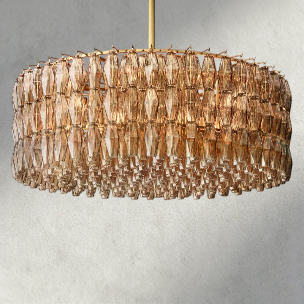 CIHELA CLEAR/ SMOKE GLASS ROUND CHANDELIER 37", 47", 62" - Cyran Lamps