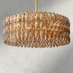CIHELA CLEAR/ SMOKE GLASS ROUND CHANDELIER 37", 47", 62" - Cyran Lamps