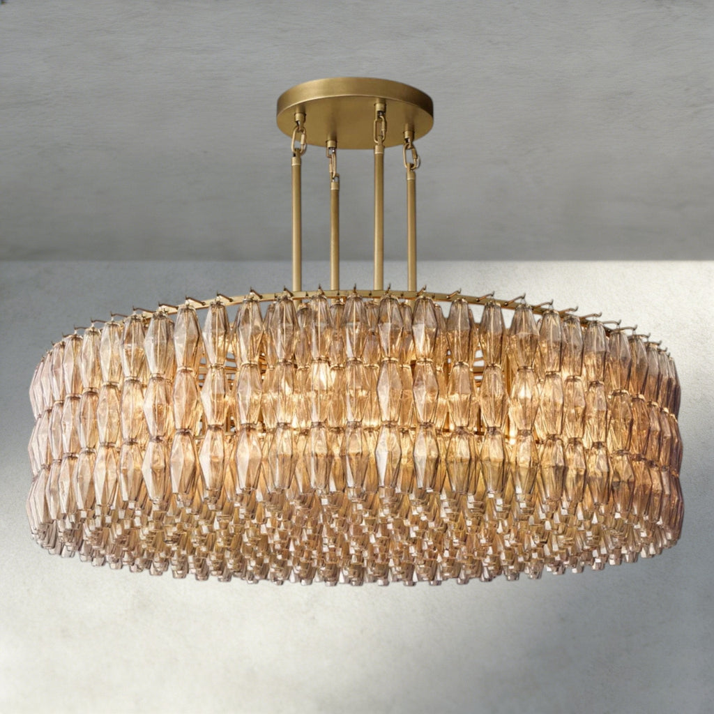 CIHELA CLEAR/ SMOKE GLASS ROUND CHANDELIER 37", 47", 62" - Cyran Lamps