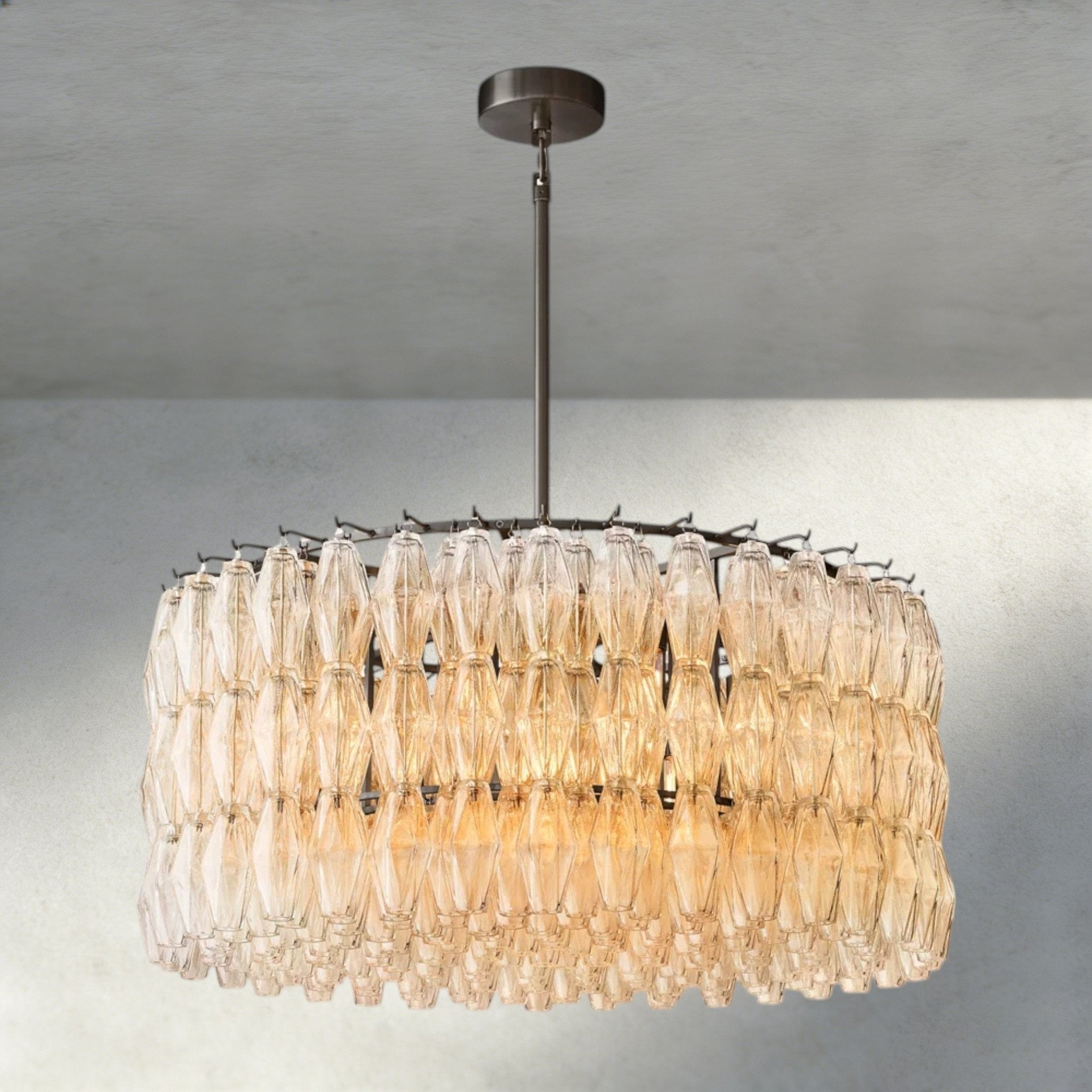 CIHELA CLEAR/ SMOKE GLASS ROUND CHANDELIER 37", 47", 62" - Cyran Lamps