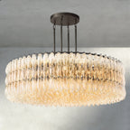 CIHELA CLEAR/ SMOKE GLASS ROUND CHANDELIER 37", 47", 62" - Cyran Lamps