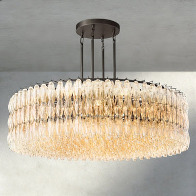 CIHELA CLEAR/ SMOKE GLASS ROUND CHANDELIER 37", 47", 62" - Cyran Lamps