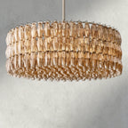 CIHELA CLEAR/ SMOKE GLASS ROUND CHANDELIER 37", 47", 62" - Cyran Lamps