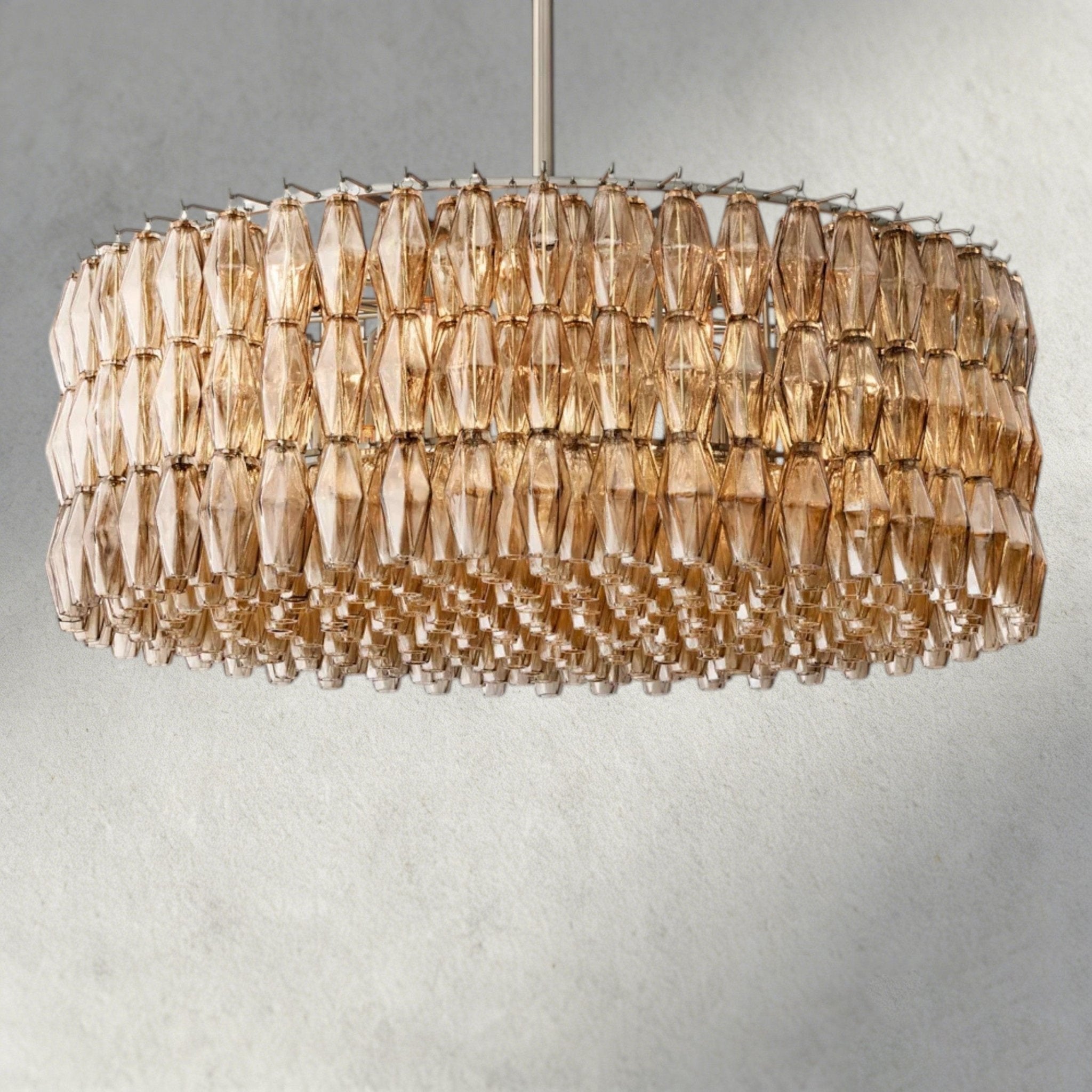 CIHELA CLEAR/ SMOKE GLASS ROUND CHANDELIER 37", 47", 62" - Cyran Lamps