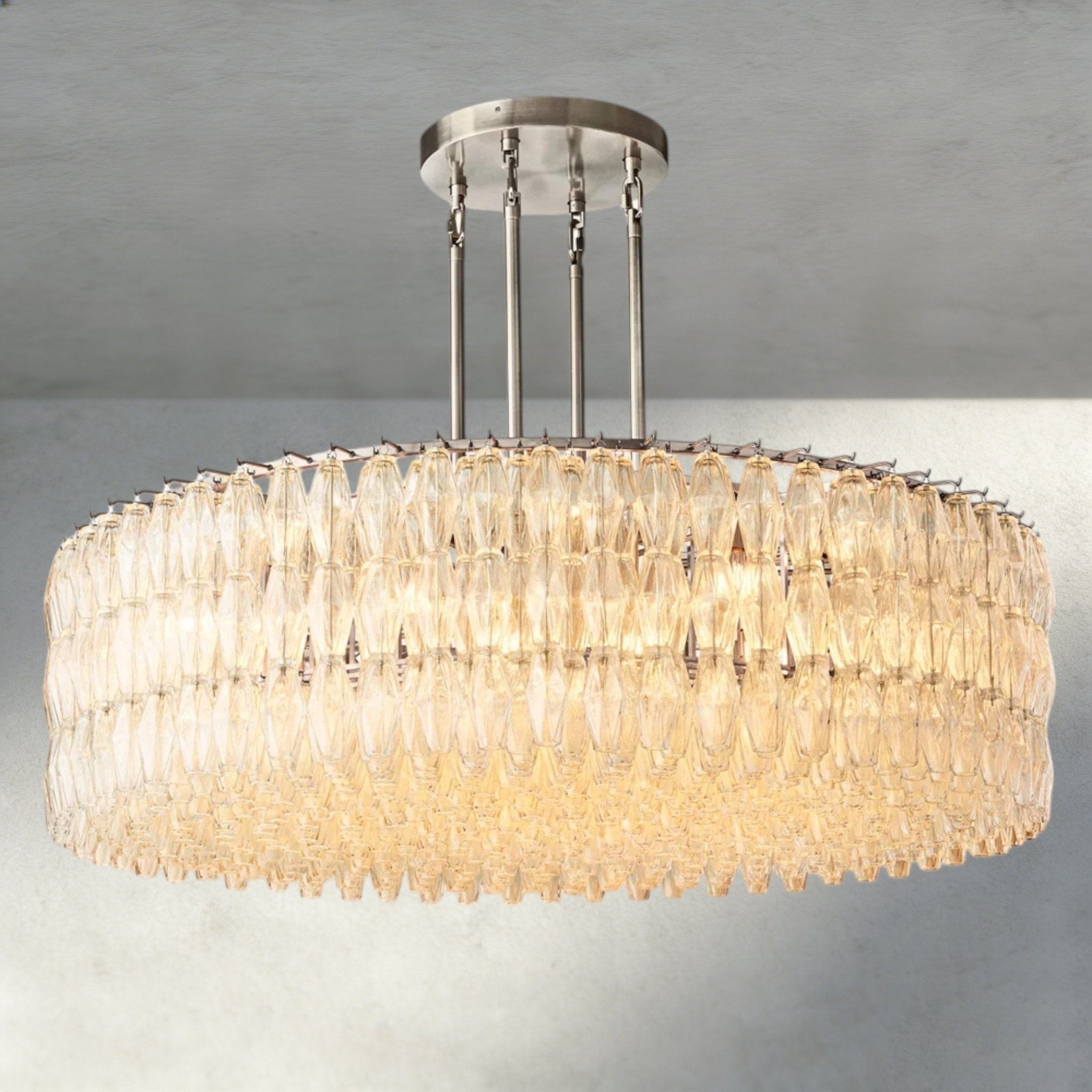 CIHELA CLEAR/ SMOKE GLASS ROUND CHANDELIER 37", 47", 62" - Cyran Lamps