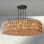 CIHELA CLEAR/ SMOKE GLASS ROUND CHANDELIER 37", 47", 62" - Cyran Lamps
