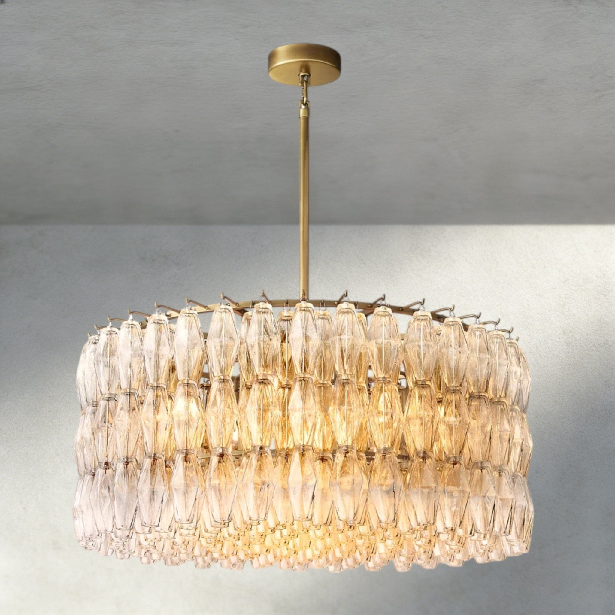 CIHELA CLEAR/ SMOKE GLASS ROUND CHANDELIER 37", 47", 62" - Cyran Lamps