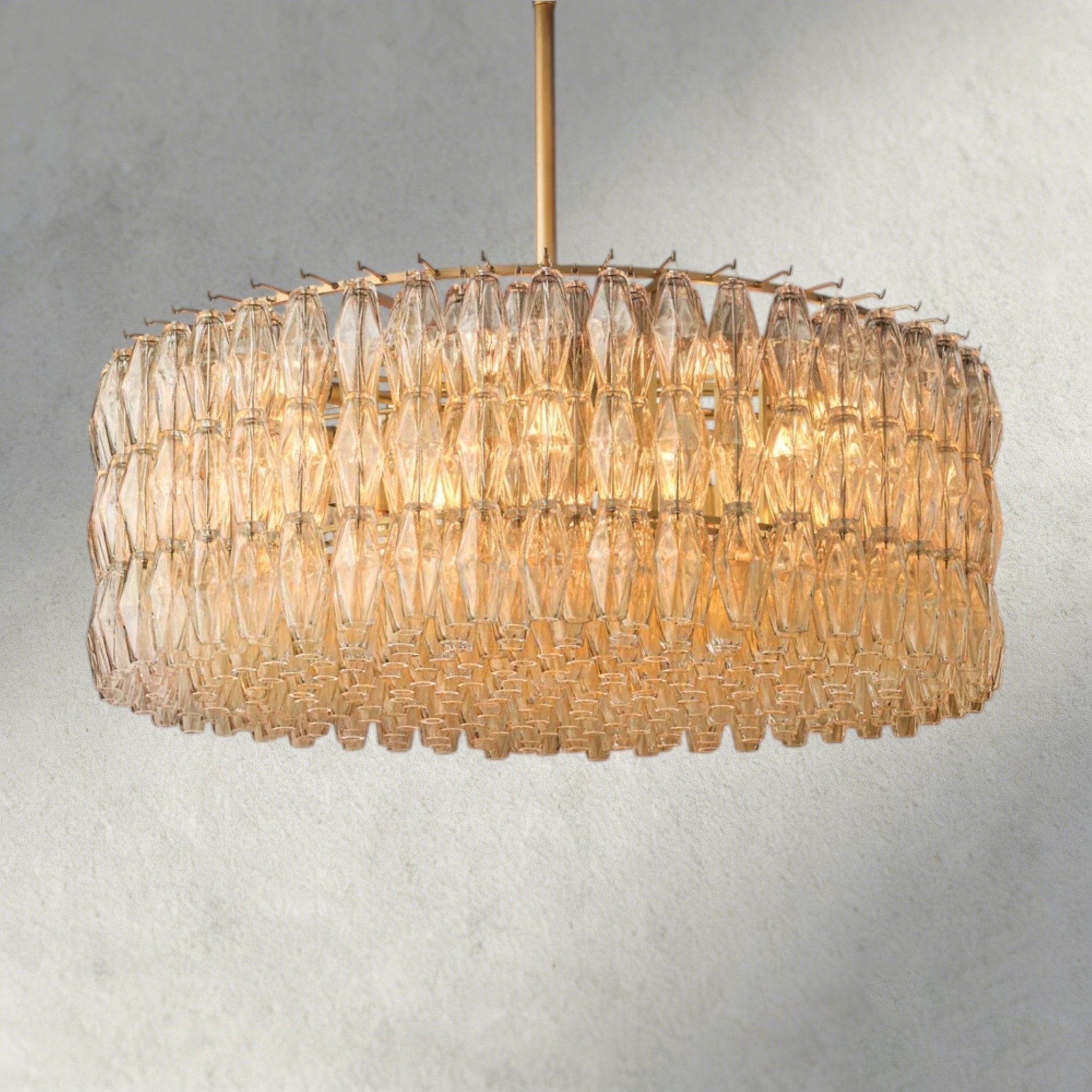 CIHELA CLEAR/ SMOKE GLASS ROUND CHANDELIER 37", 47", 62" - Cyran Lamps