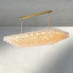 CIHELA CLEAR/ SMOKE GLASS TIERED RECTANGULAR CHANDELIER 54", 74" - Cyran Lamps