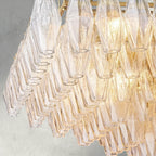 CIHELA CLEAR/ SMOKE GLASS TIERED RECTANGULAR CHANDELIER 54", 74" - Cyran Lamps