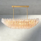 CIHELA CLEAR/ SMOKE GLASS TIERED RECTANGULAR CHANDELIER 54", 74" - Cyran Lamps