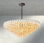 CIHELA CLEAR/ SMOKE GLASS TIERED ROUND CHANDELIER 37", 47", 62" - Cyran Lamps