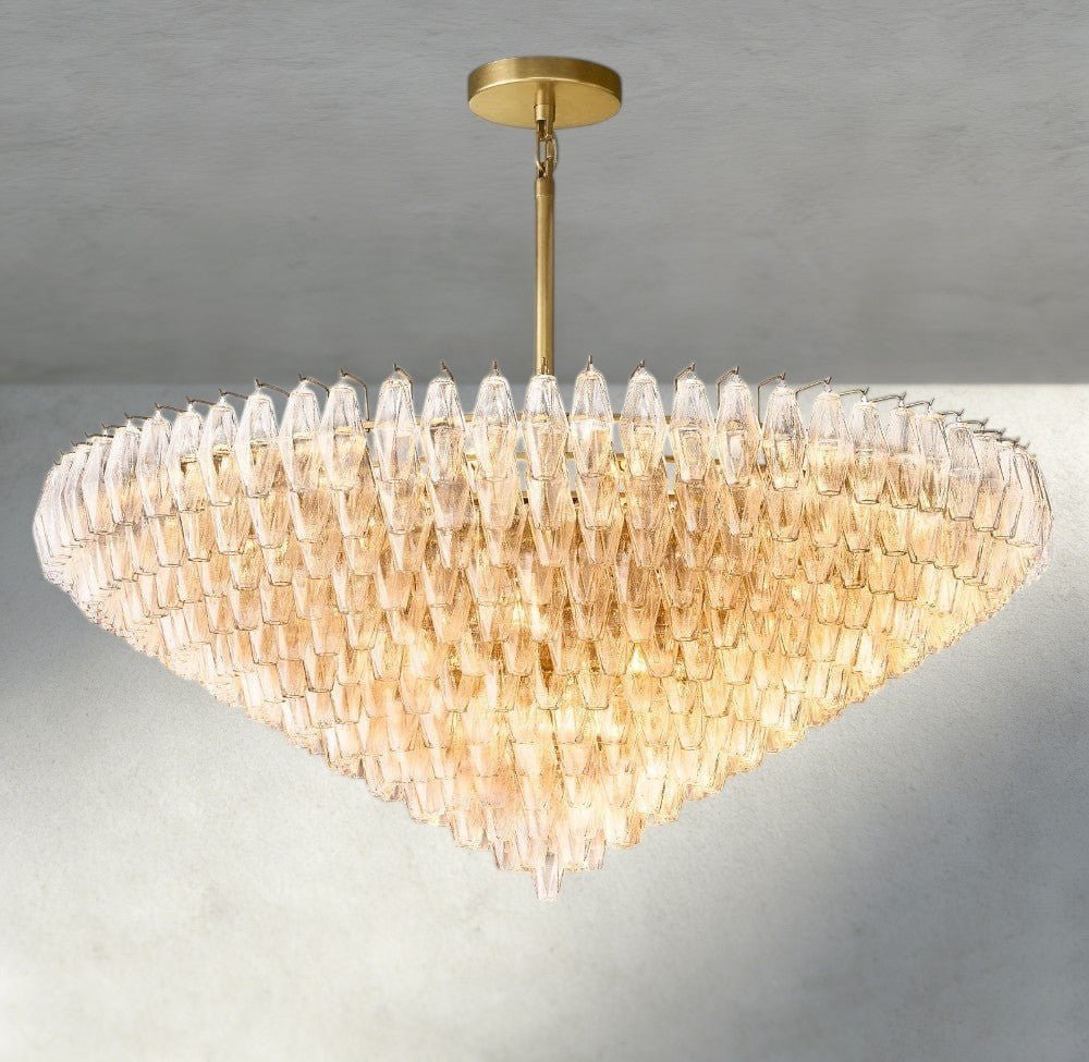 CIHELA CLEAR/ SMOKE GLASS TIERED ROUND CHANDELIER 37", 47", 62" - Cyran Lamps