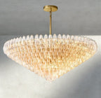CIHELA CLEAR/ SMOKE GLASS TIERED ROUND CHANDELIER 37", 47", 62" - Cyran Lamps